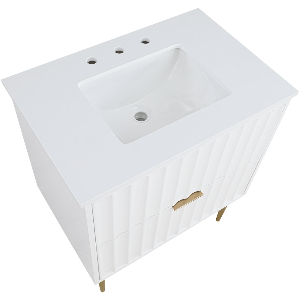 Modernist White Bathroom Vanity. Picture 8