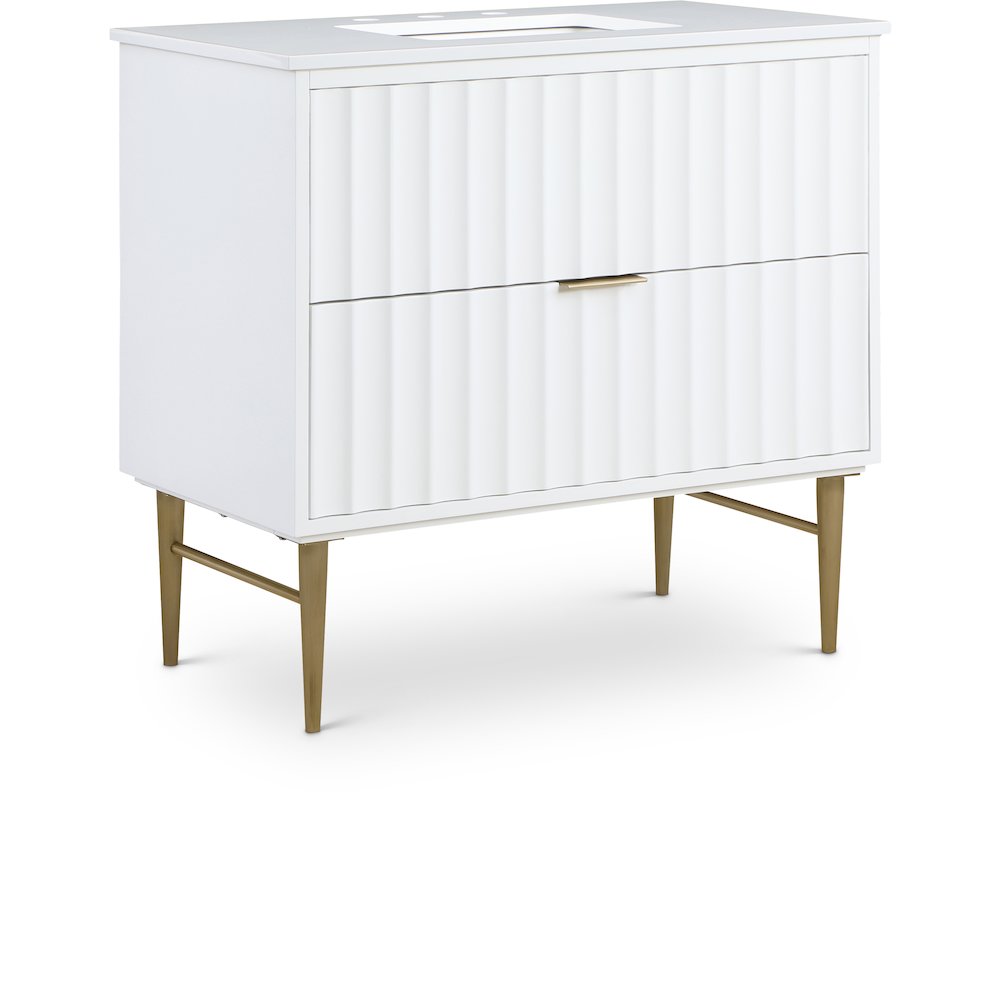 Modernist White Bathroom Vanity. Picture 1