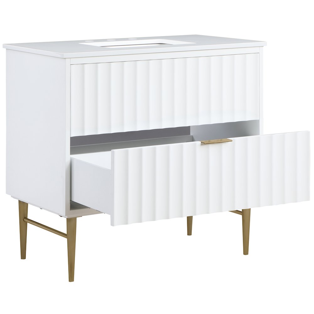 Modernist White Bathroom Vanity. Picture 2