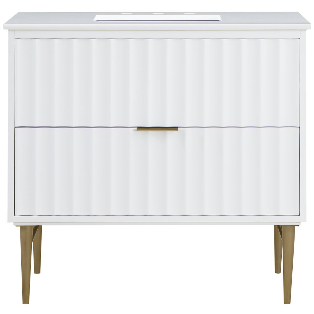 Modernist White Bathroom Vanity. Picture 3
