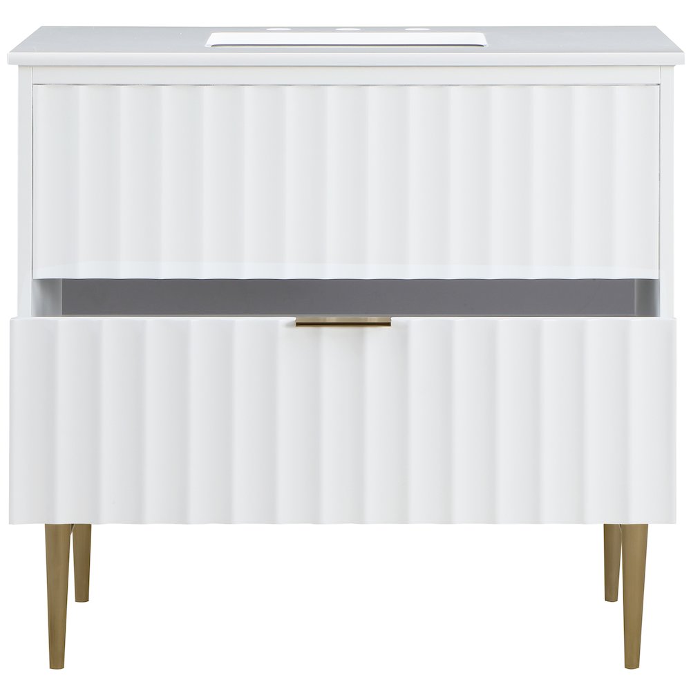 Modernist White Bathroom Vanity. Picture 4