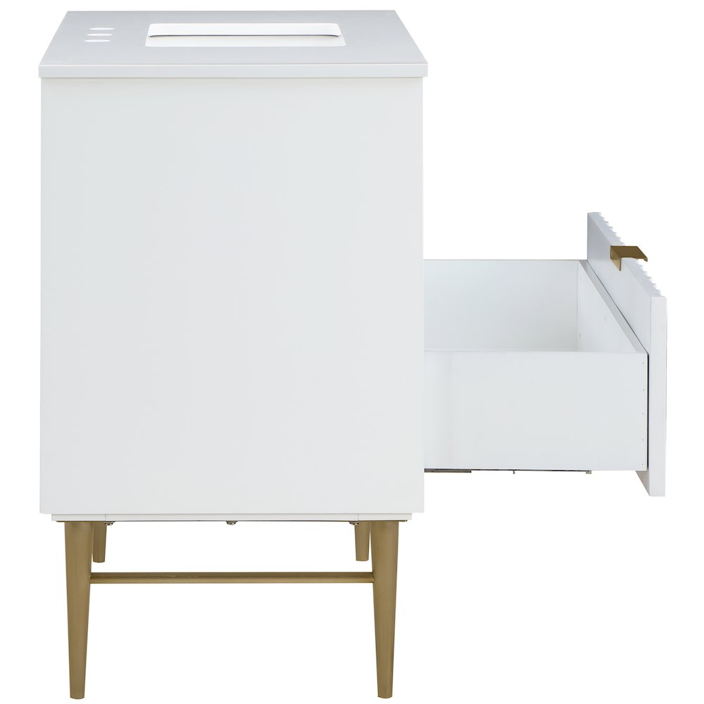 Modernist White Bathroom Vanity. Picture 6