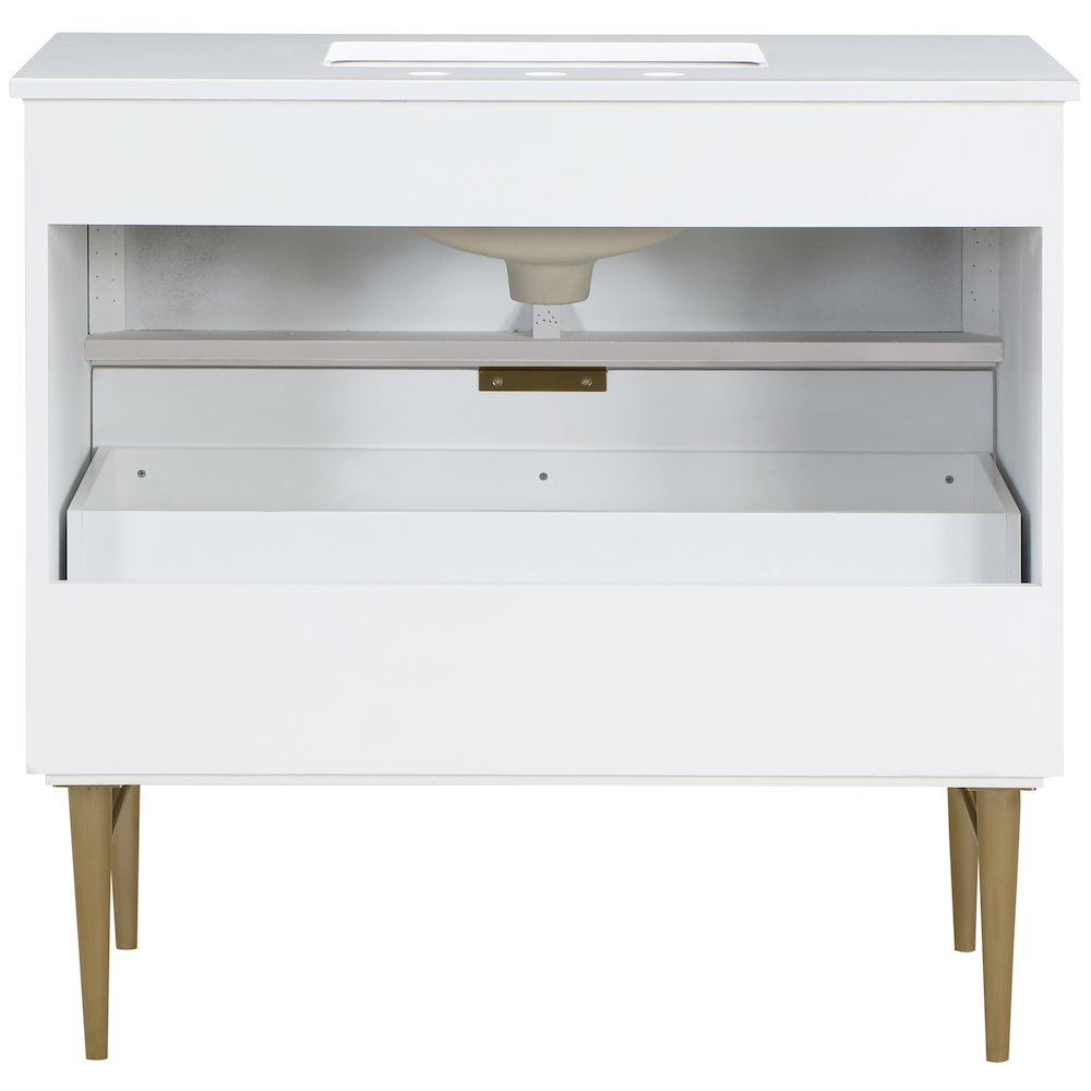 Modernist White Bathroom Vanity. Picture 7
