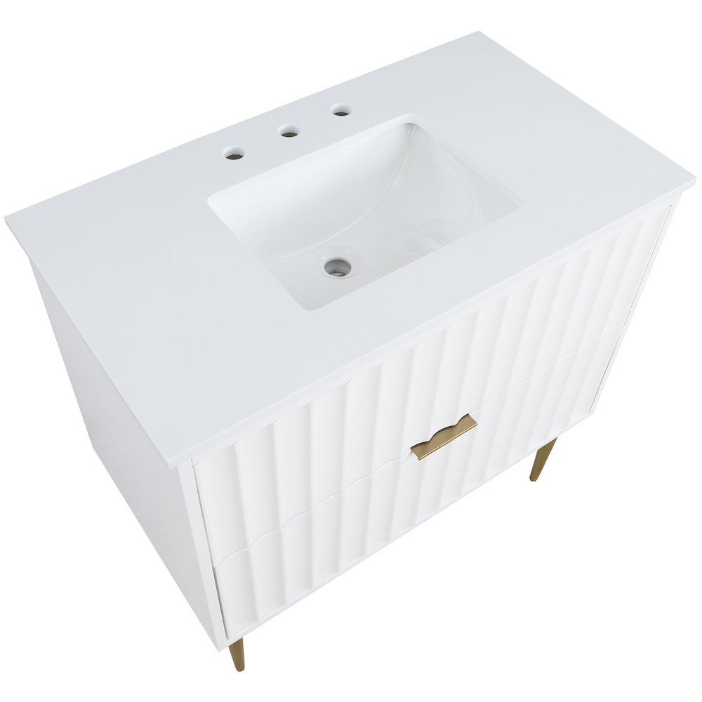 Modernist White Bathroom Vanity. Picture 8