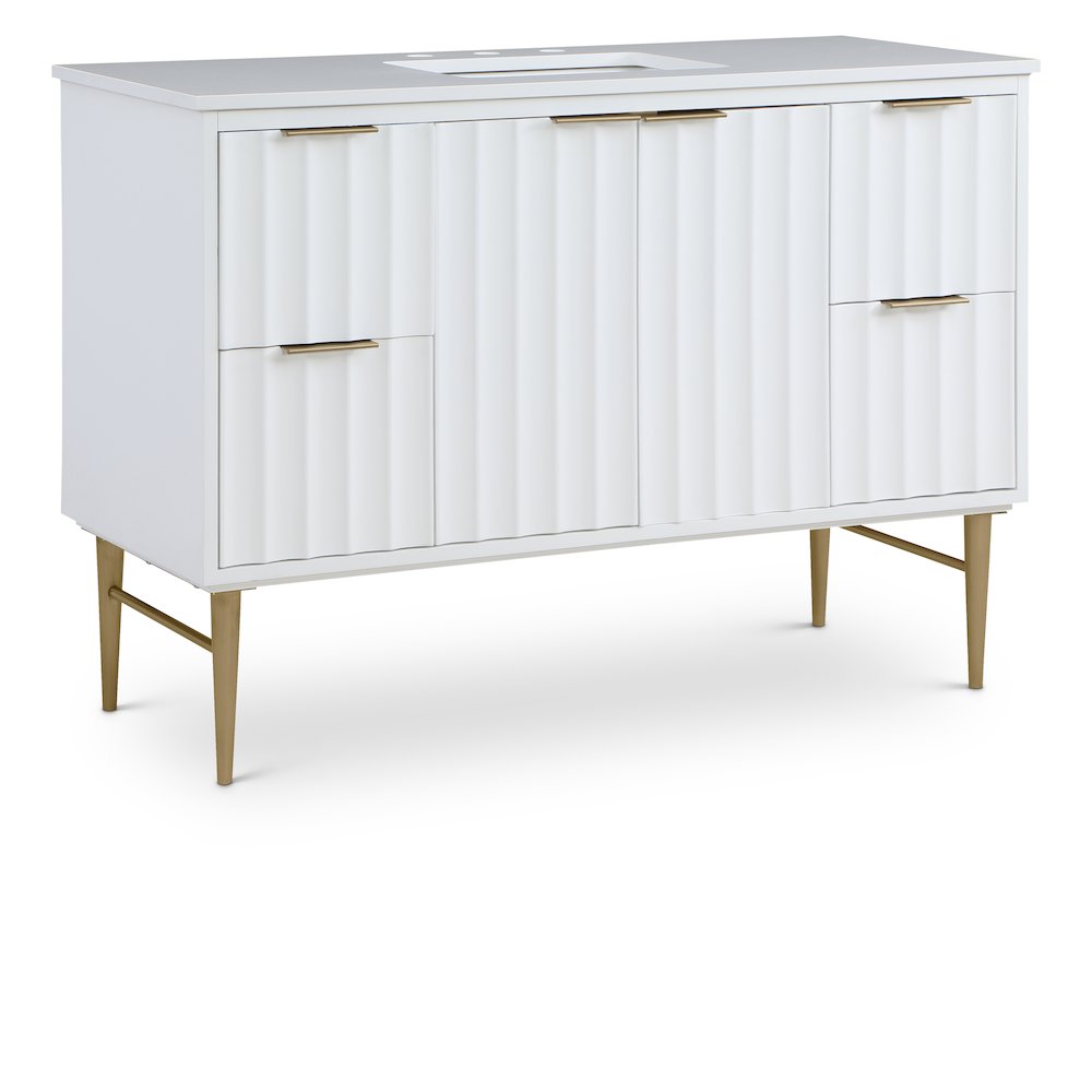 Modernist White Bathroom Vanity. Picture 1