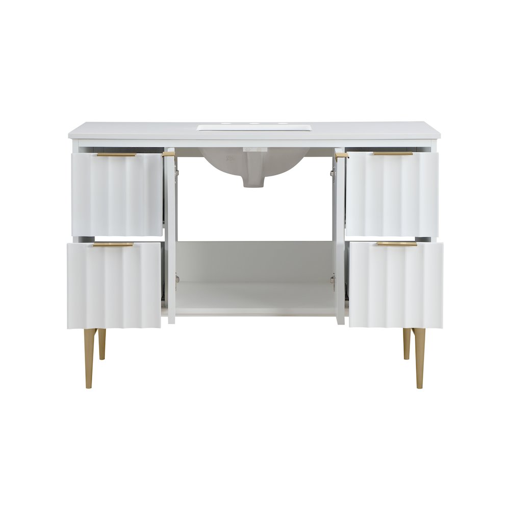 Modernist White Bathroom Vanity. Picture 4