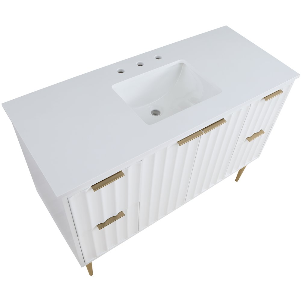 Modernist White Bathroom Vanity. Picture 8
