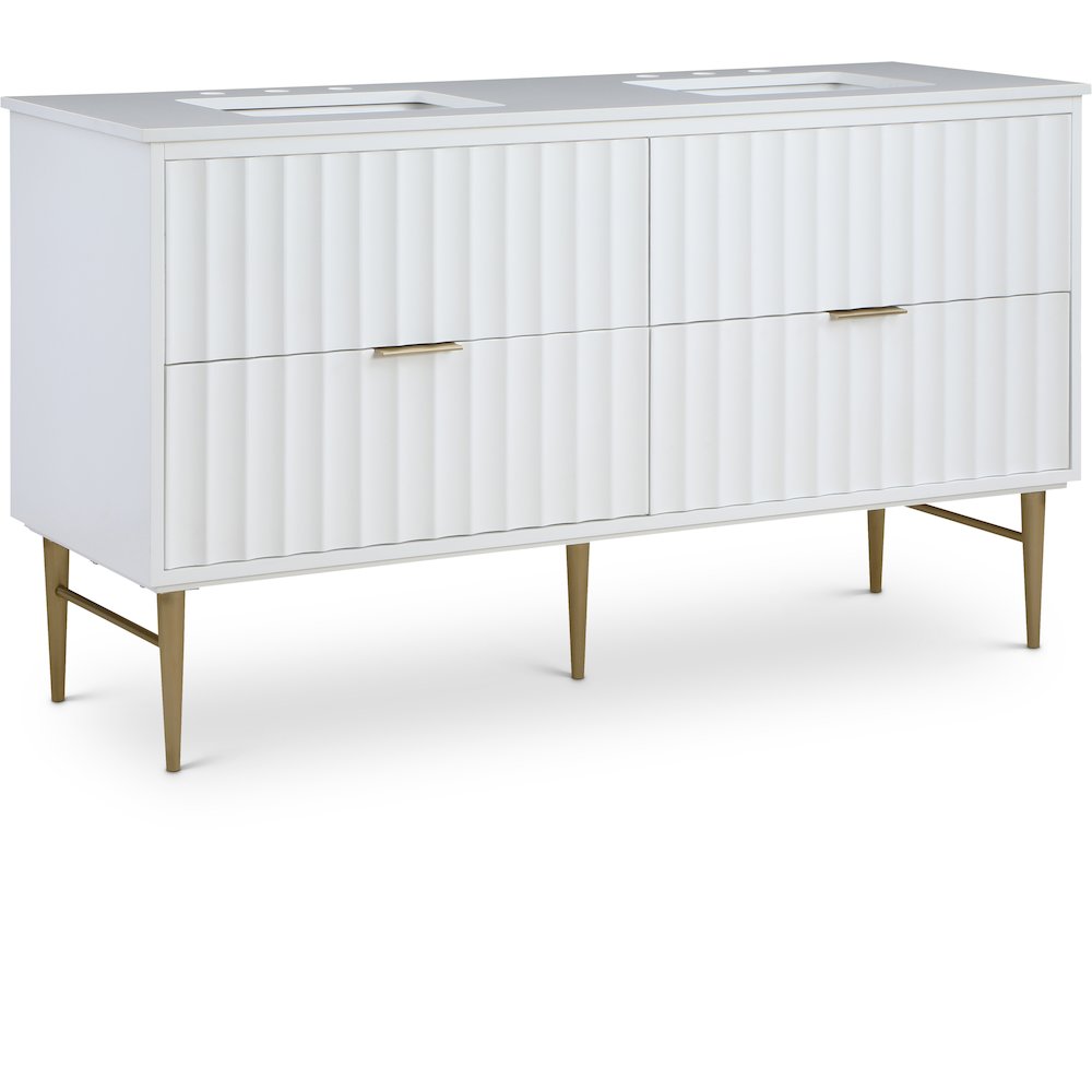 Modernist White Bathroom Vanity. Picture 1