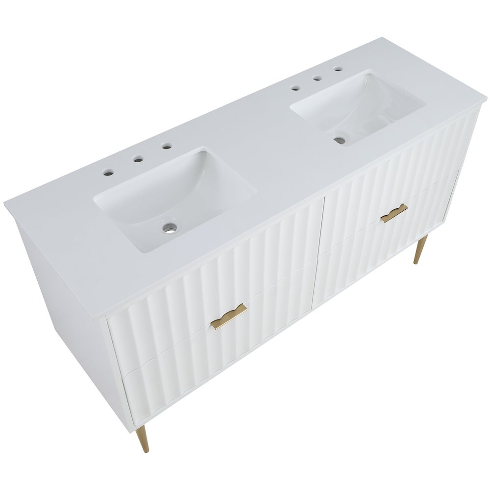Modernist White Bathroom Vanity. Picture 8