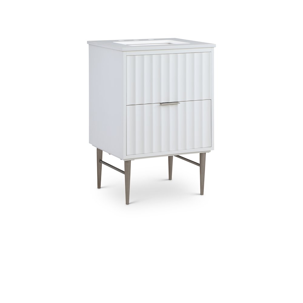 Modernist White Bathroom Vanity. Picture 1
