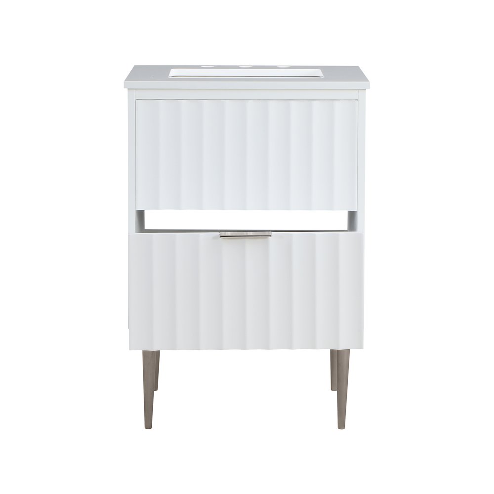 Modernist White Bathroom Vanity. Picture 4