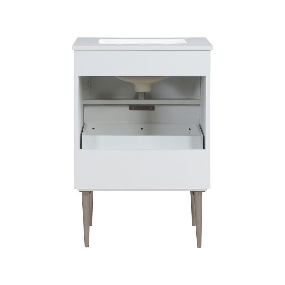 Modernist White Bathroom Vanity. Picture 7