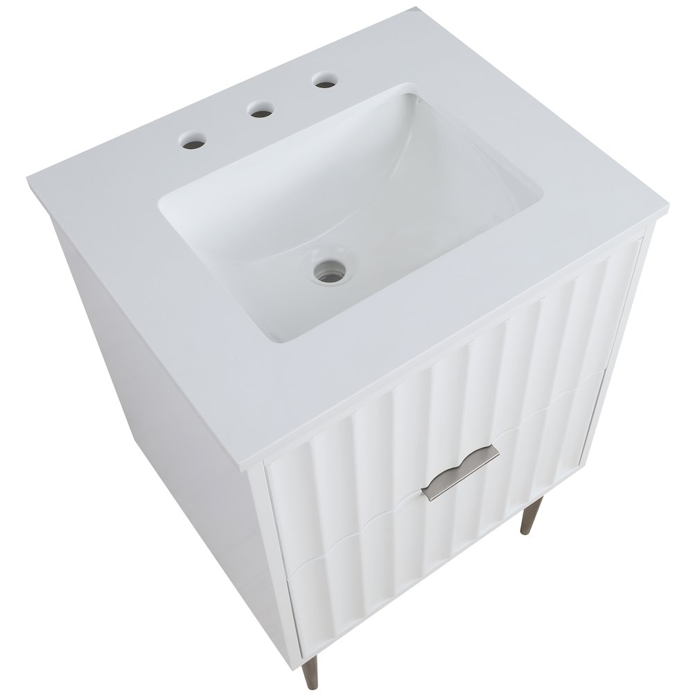 Modernist White Bathroom Vanity. Picture 8