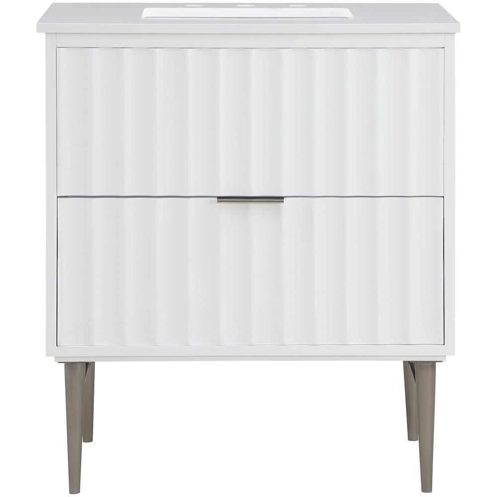 Modernist White Bathroom Vanity. Picture 3