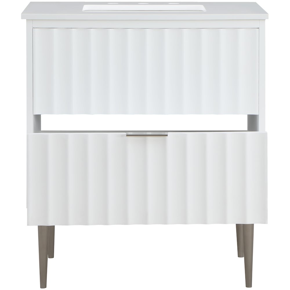 Modernist White Bathroom Vanity. Picture 4