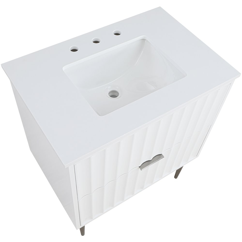 Modernist White Bathroom Vanity. Picture 8