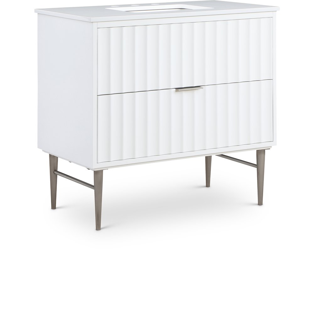 Modernist White Bathroom Vanity. Picture 1