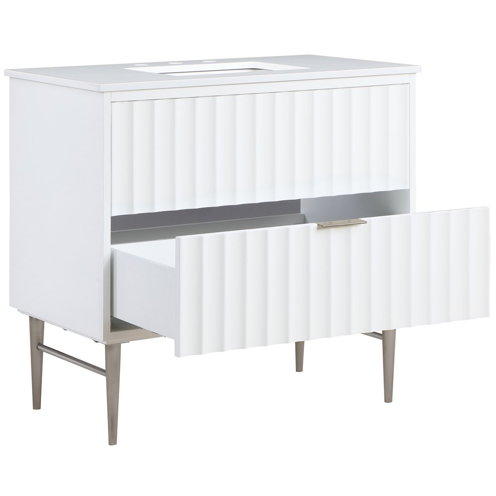 Modernist White Bathroom Vanity. Picture 2