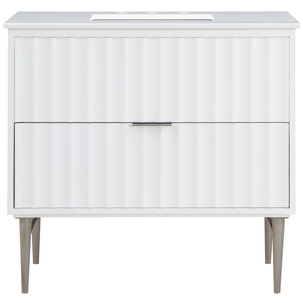Modernist White Bathroom Vanity. Picture 3