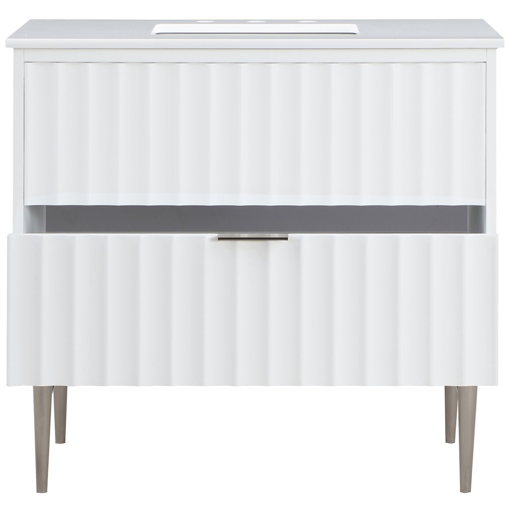 Modernist White Bathroom Vanity. Picture 4