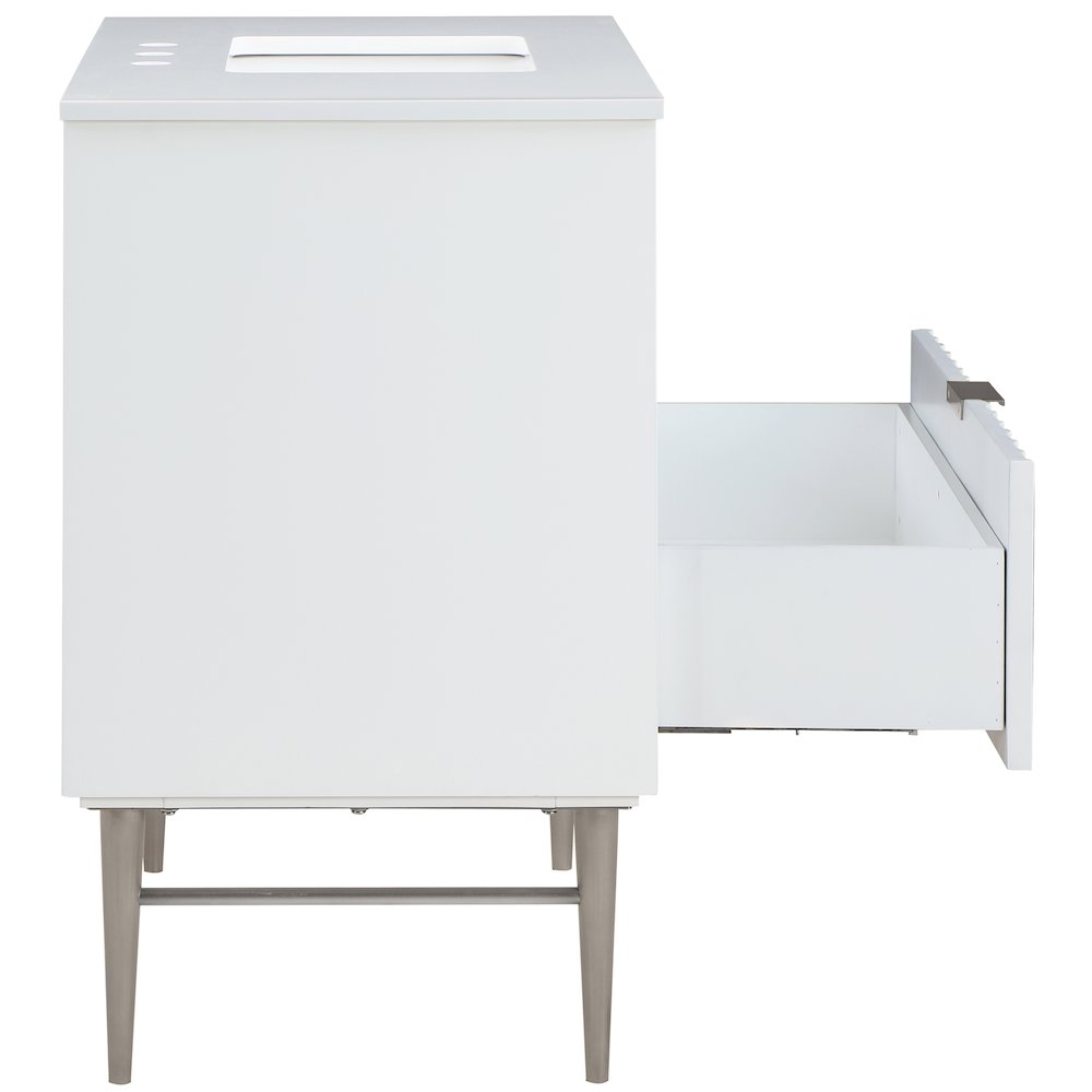 Modernist White Bathroom Vanity. Picture 6