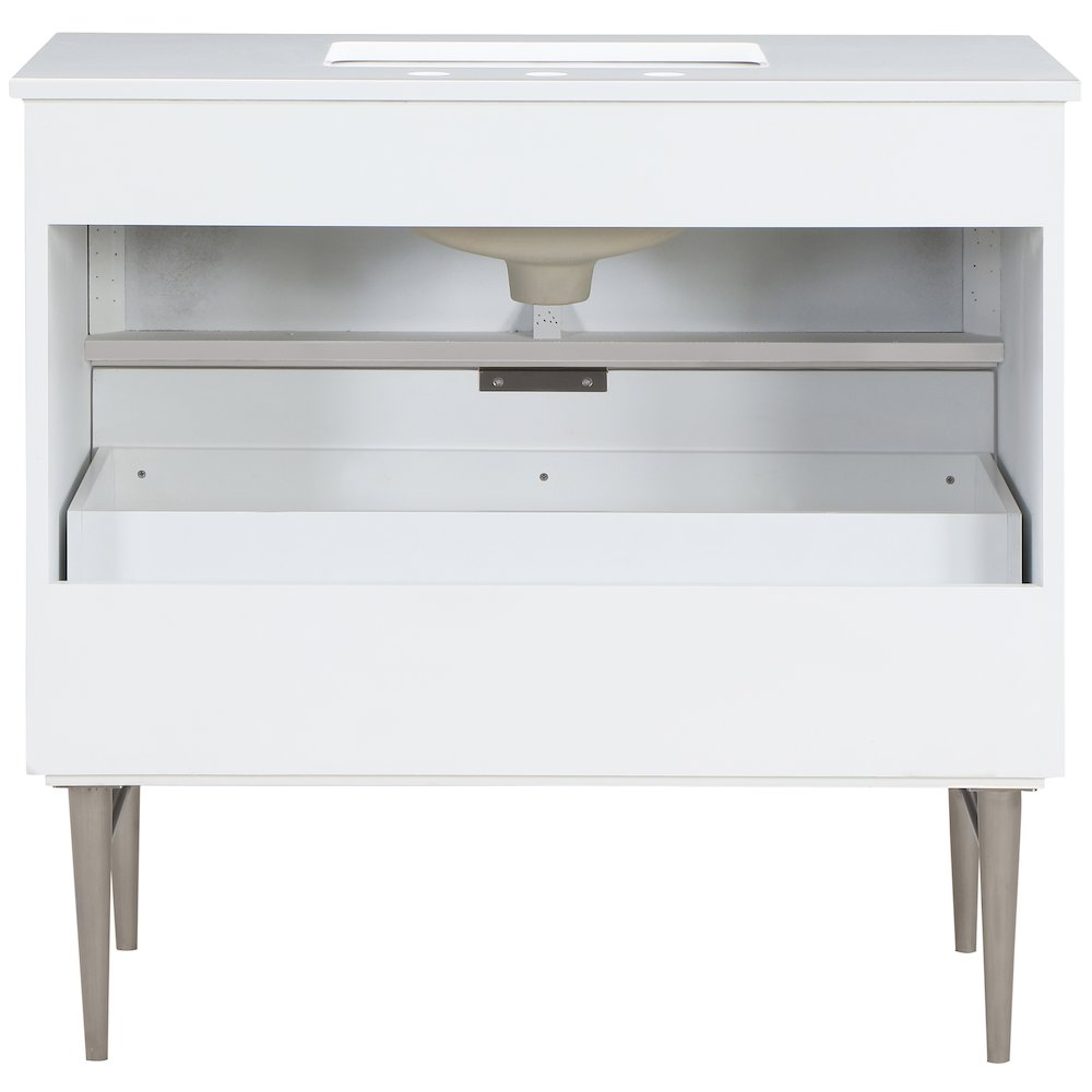 Modernist White Bathroom Vanity. Picture 7
