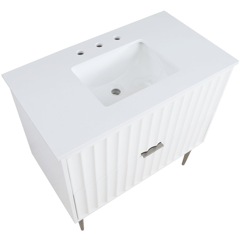 Modernist White Bathroom Vanity. Picture 8
