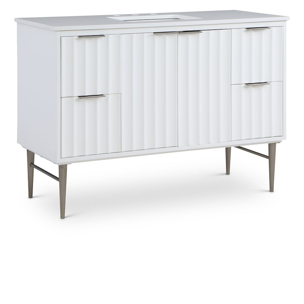 Modernist White Bathroom Vanity. Picture 1