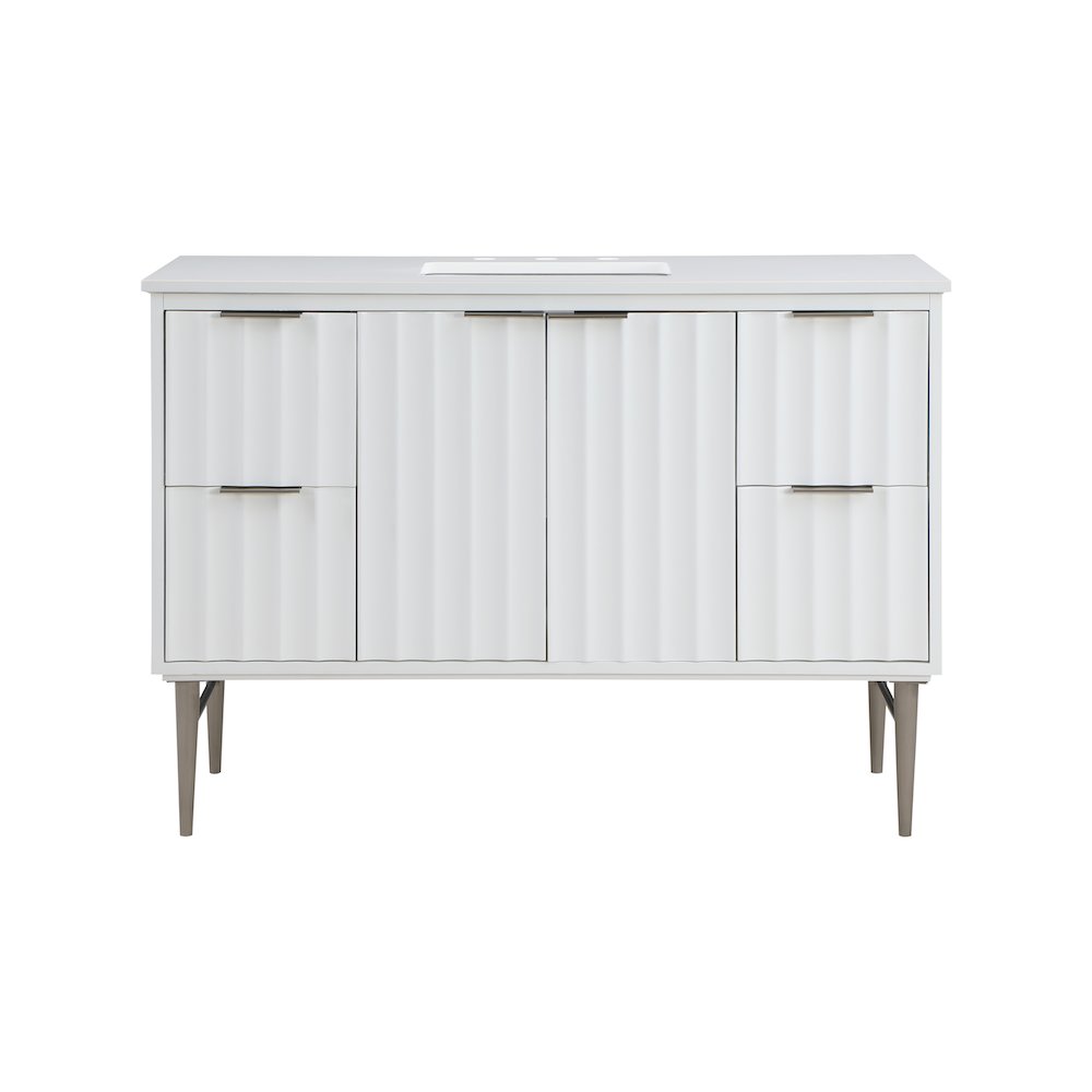 Modernist White Bathroom Vanity. Picture 3
