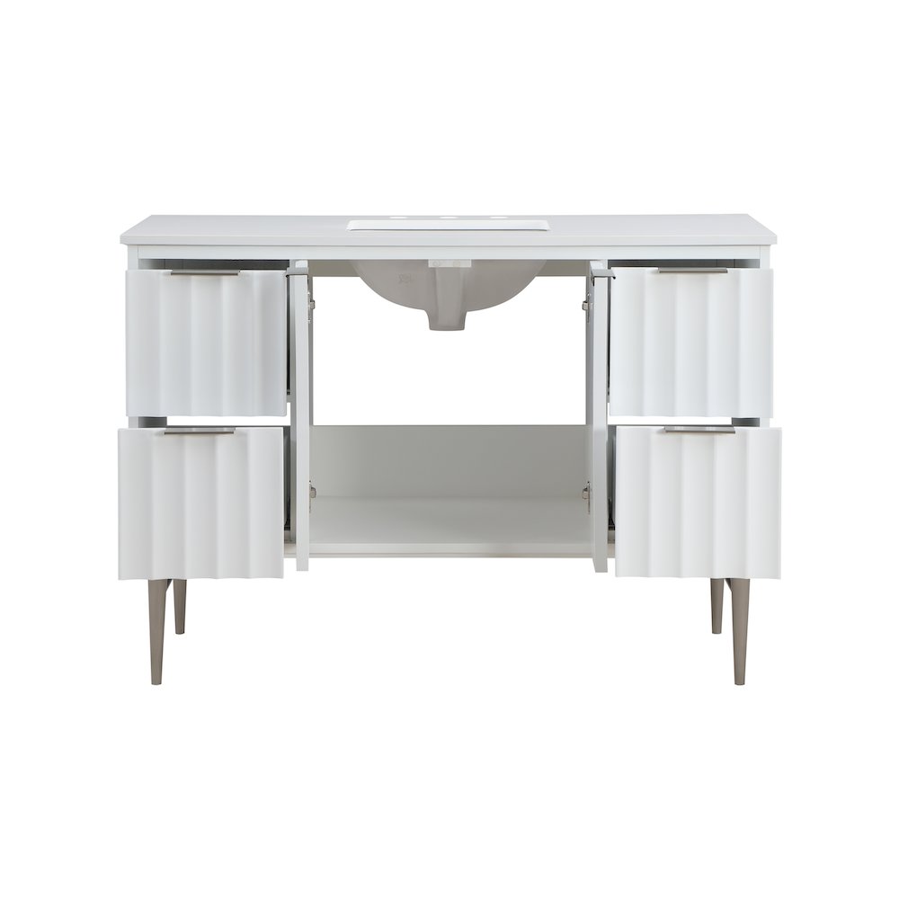 Modernist White Bathroom Vanity. Picture 4