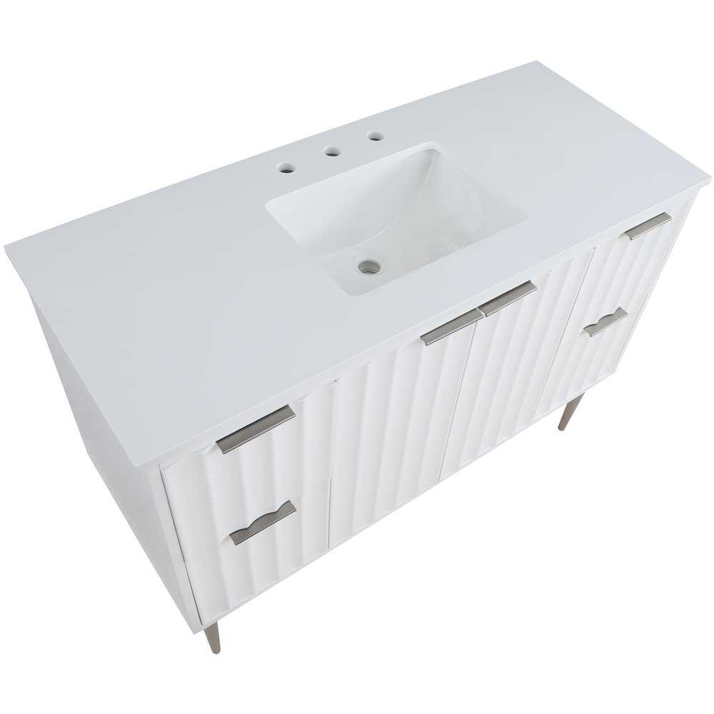 Modernist White Bathroom Vanity. Picture 8