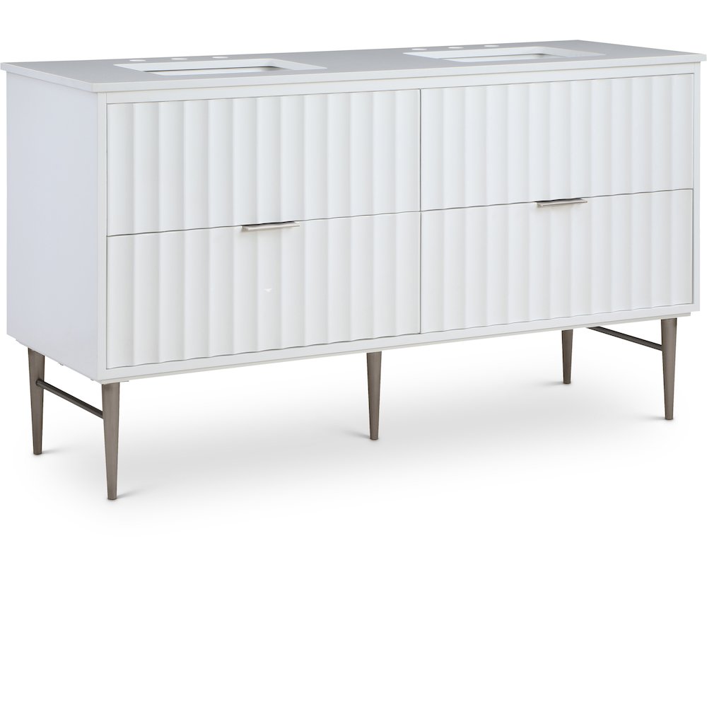 Modernist White Bathroom Vanity. Picture 1