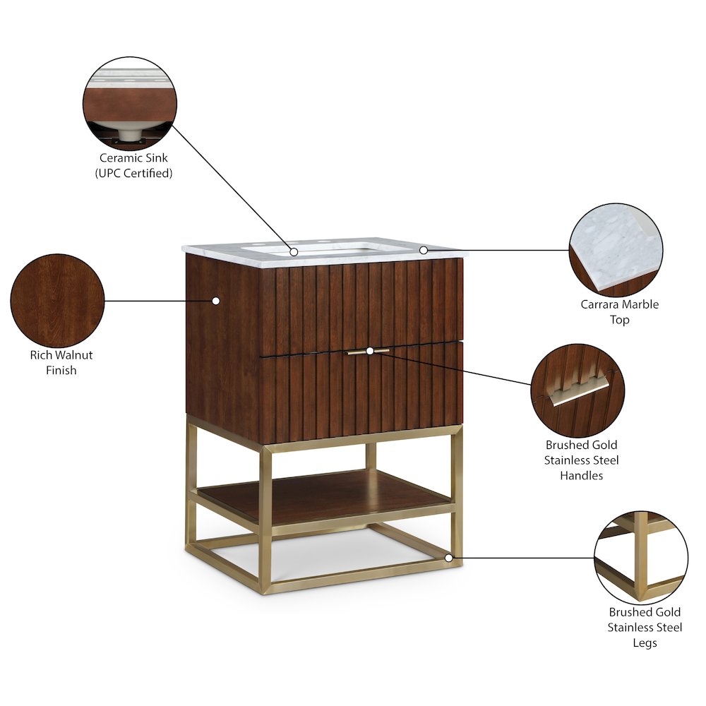 Monad Walnut Bathroom Vanity. Picture 15