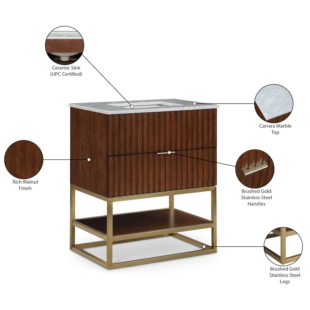 Monad Walnut Bathroom Vanity. Picture 15