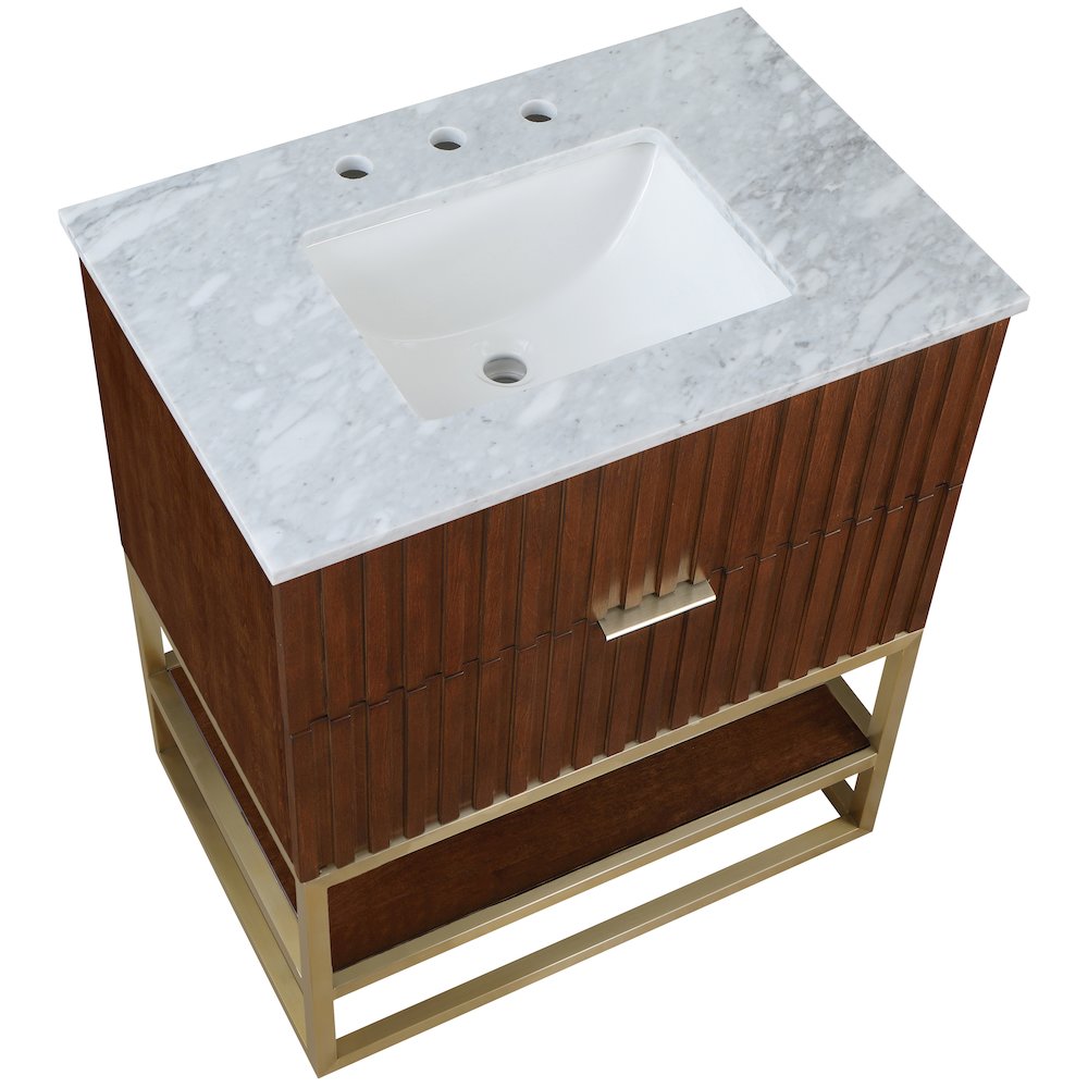 Monad Walnut Bathroom Vanity. Picture 8