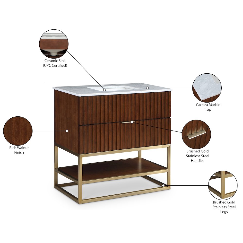 Monad Walnut Bathroom Vanity. Picture 15