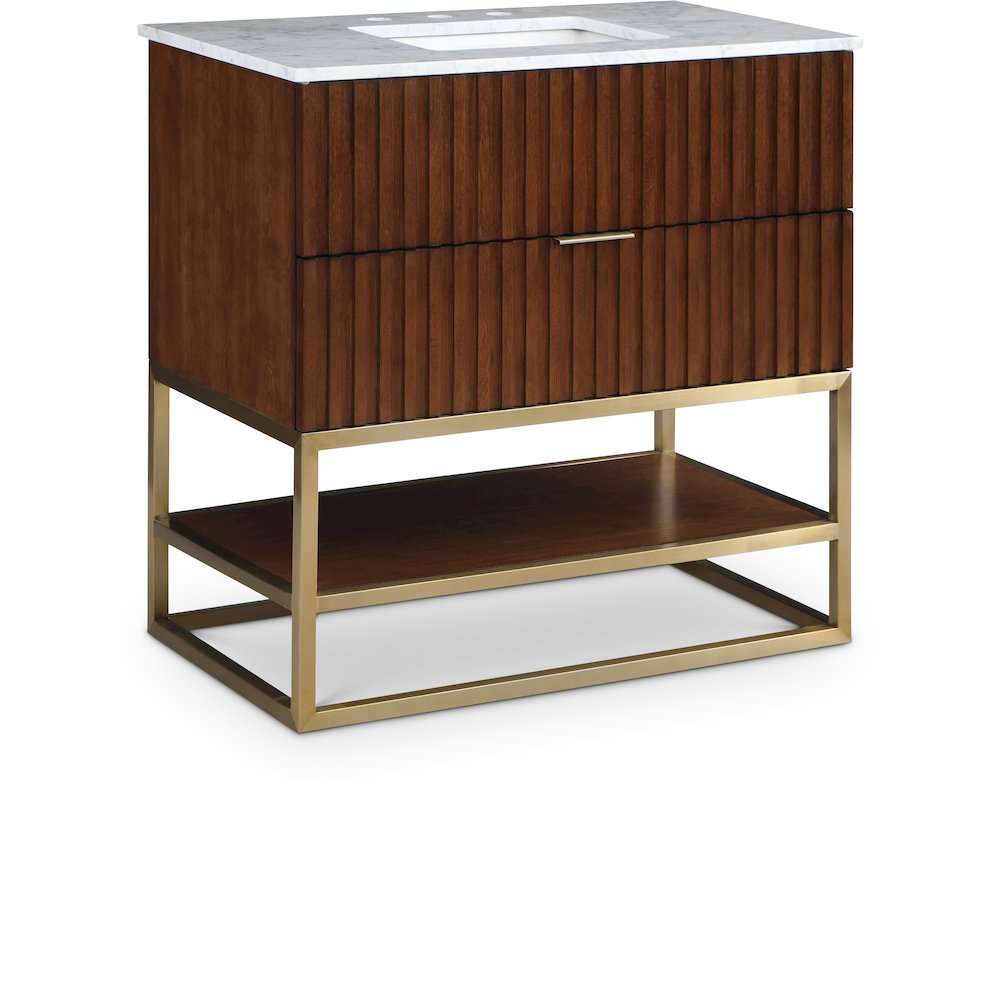 Monad Walnut Bathroom Vanity. Picture 1