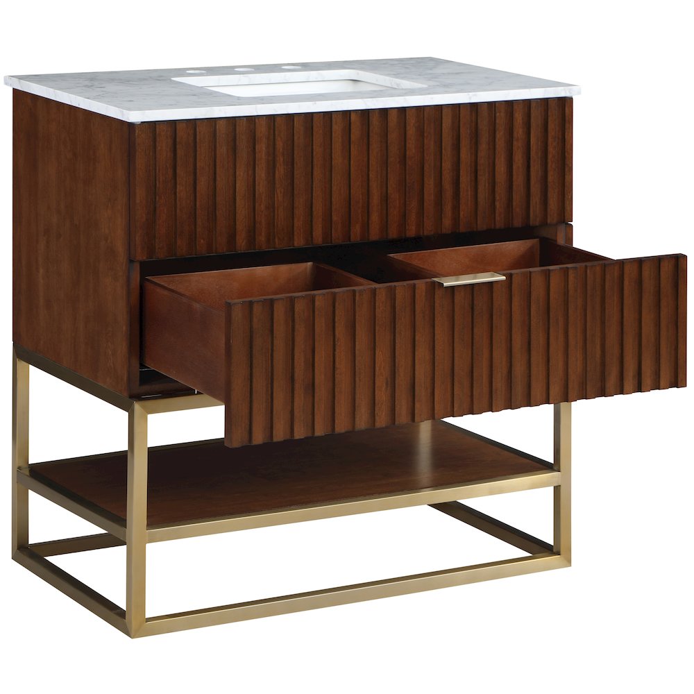 Monad Walnut Bathroom Vanity. Picture 2