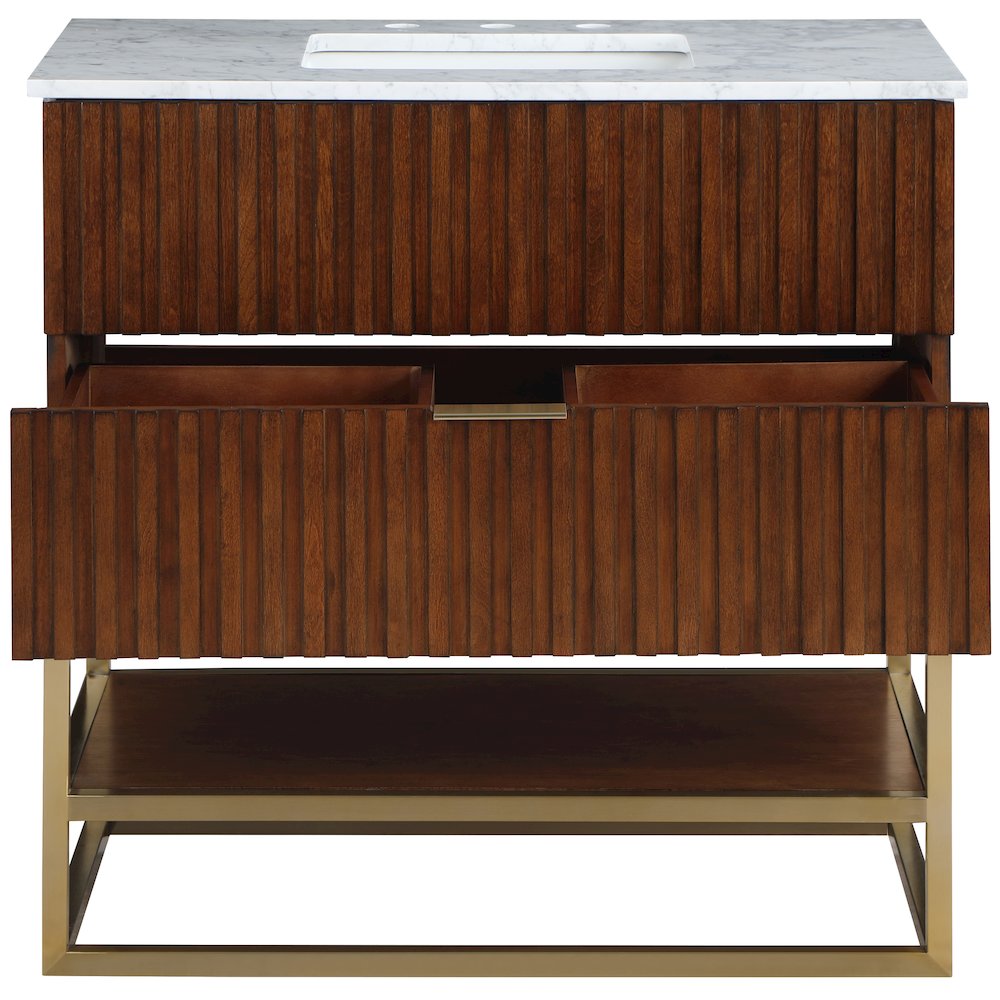 Monad Walnut Bathroom Vanity. Picture 4