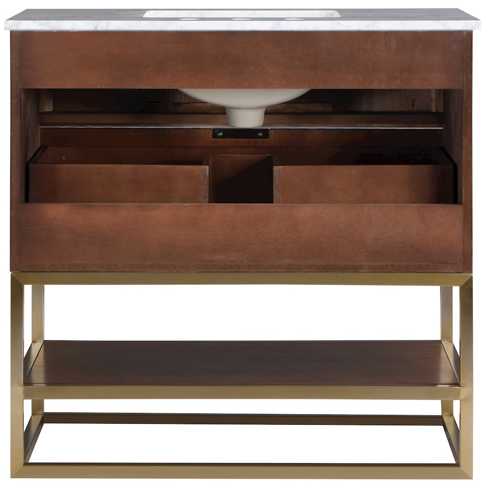 Monad Walnut Bathroom Vanity. Picture 7
