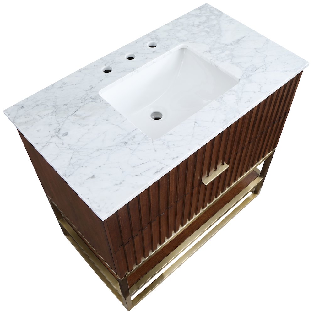 Monad Walnut Bathroom Vanity. Picture 8