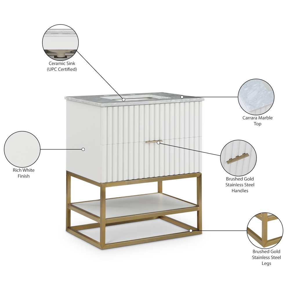 Monad White Bathroom Vanity. Picture 15