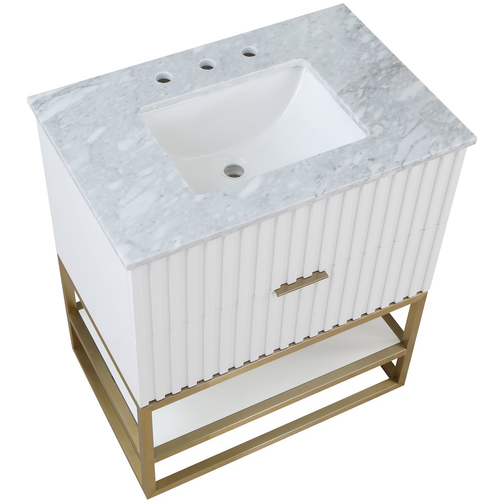 Monad White Bathroom Vanity. Picture 8
