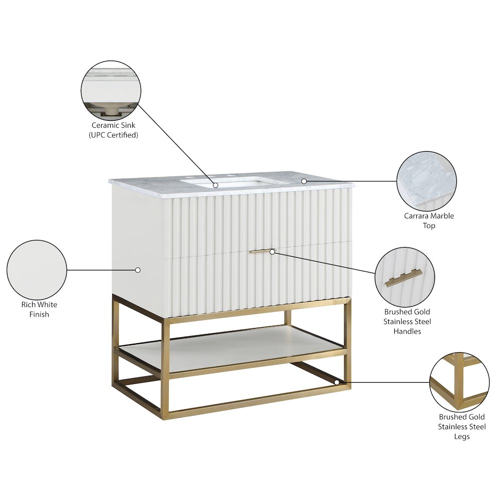 Monad White Bathroom Vanity. Picture 15