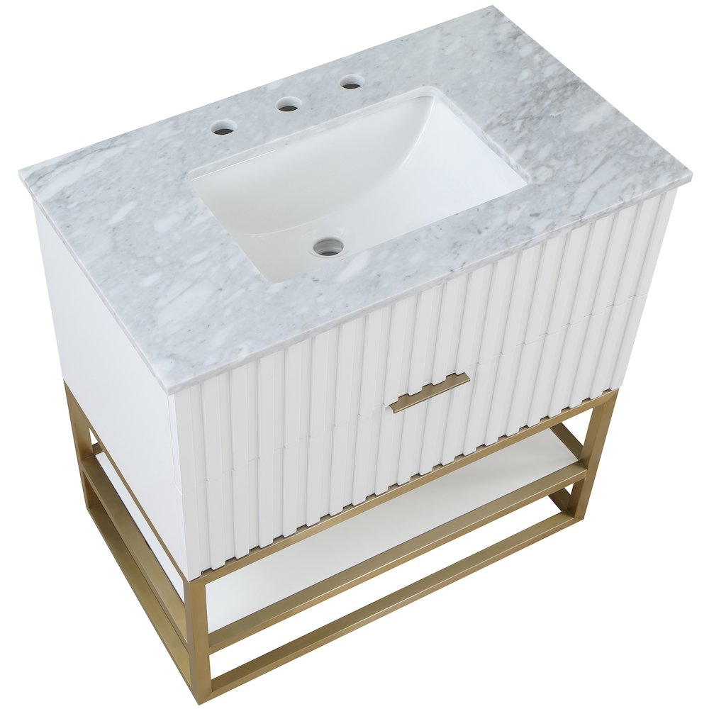 Monad White Bathroom Vanity. Picture 8