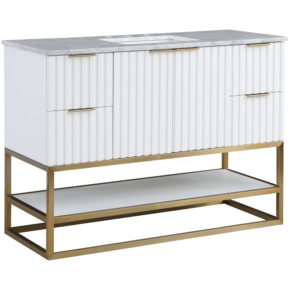 Monad White Bathroom Vanity. Picture 1