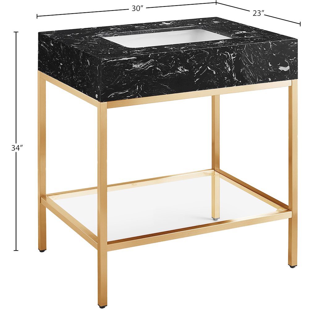 Marmo Black Engineered Marble Bathroom Vanity. Picture 7