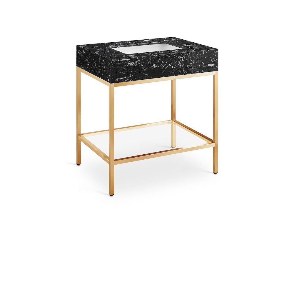 Marmo Black Engineered Marble Bathroom Vanity. Picture 1