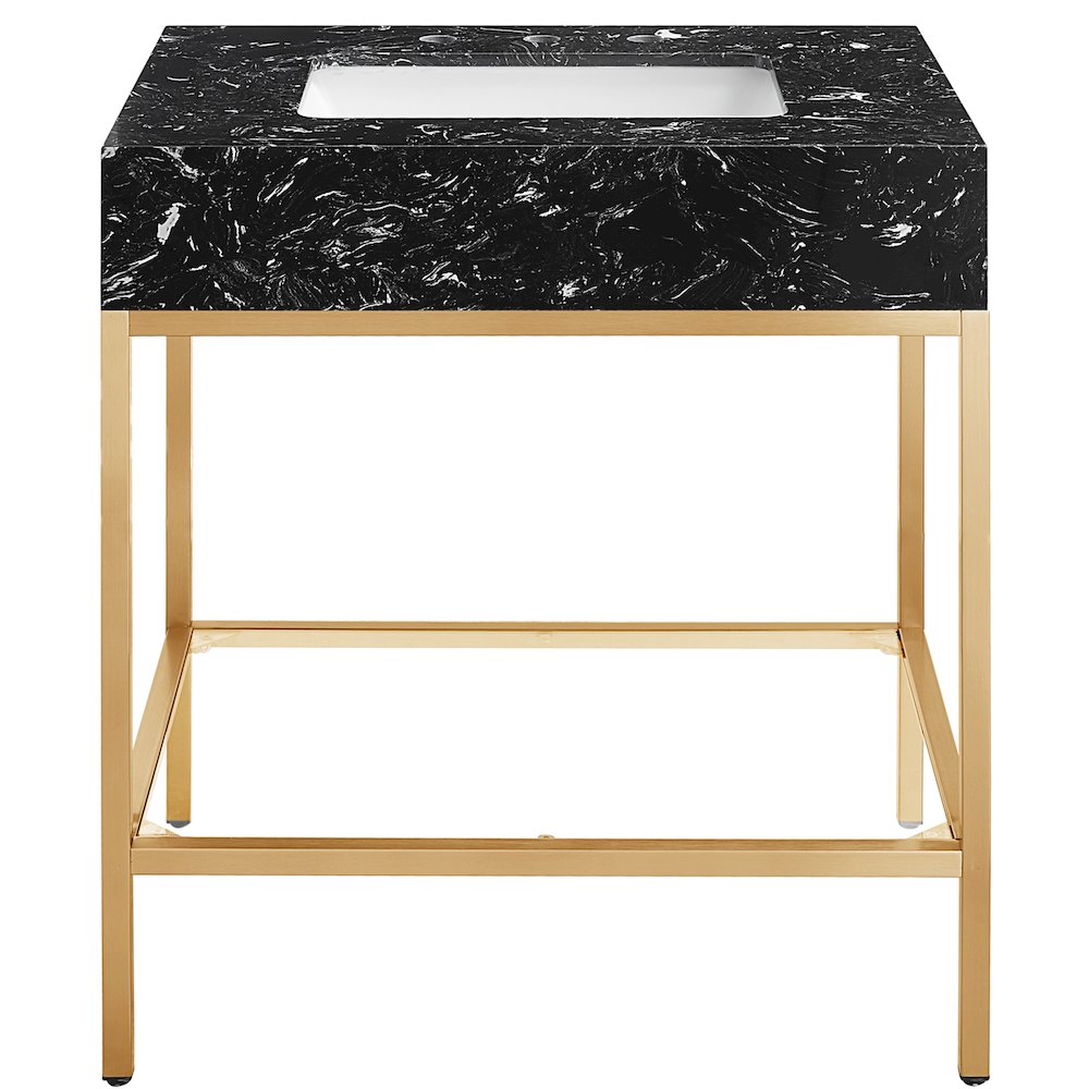 Marmo Black Engineered Marble Bathroom Vanity. Picture 3