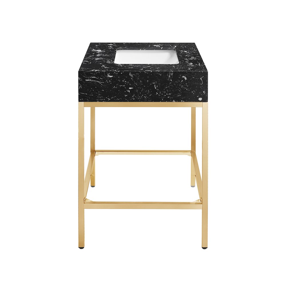 Marmo Black Engineered Marble Bathroom Vanity. Picture 5